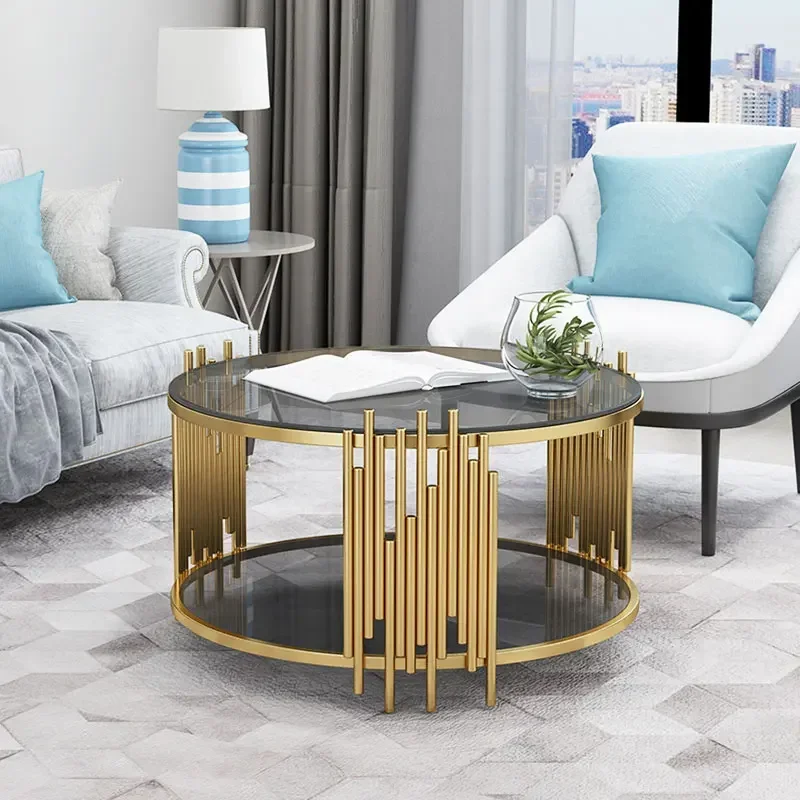 

apartment light luxury rock slab marble coffee table combination modern living room round creative home coffee table simple