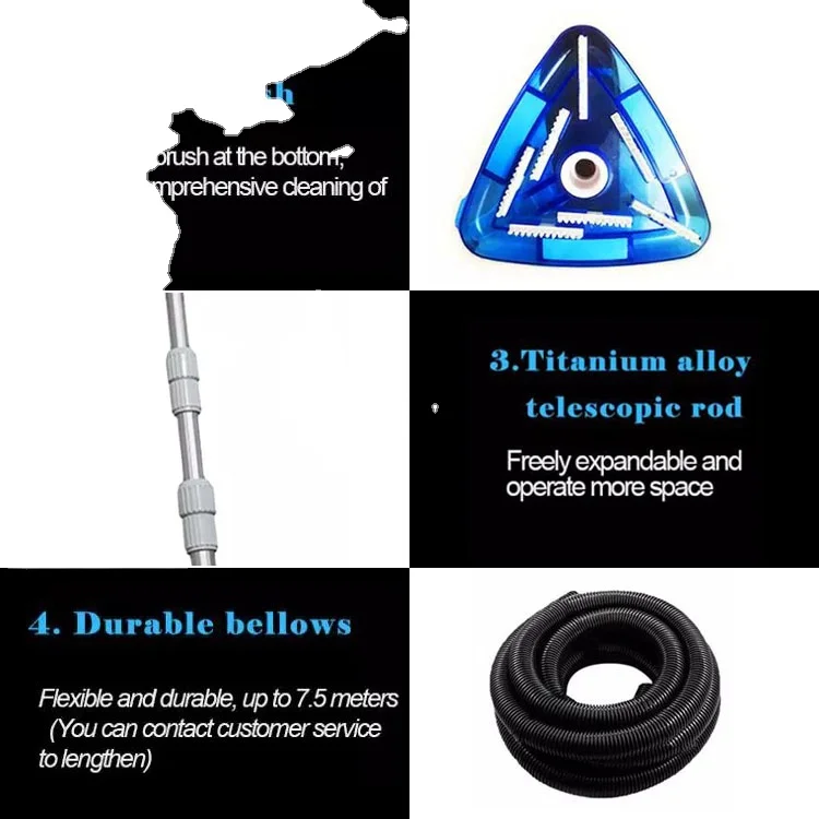 Handle Power Suction 200 W Pump 10 m Wire Pool Cleaner for in Ground Pools