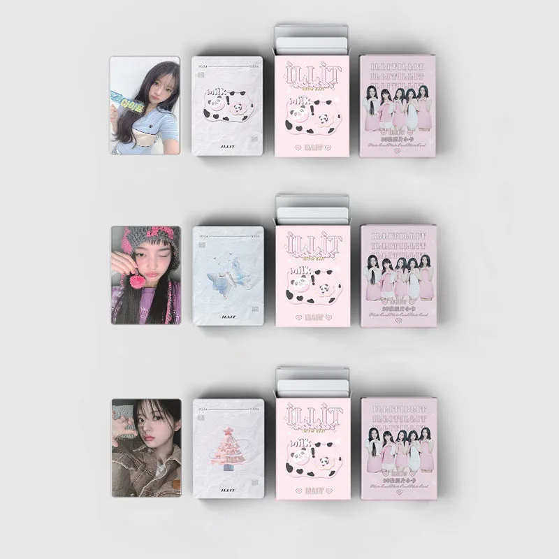 KPOP 50Pcs/Set ILLIT New Album Super Real Me Postcard Photo Card Laser Card LOMO Card Gift Collector Card WONHEE IROHA YUNAH