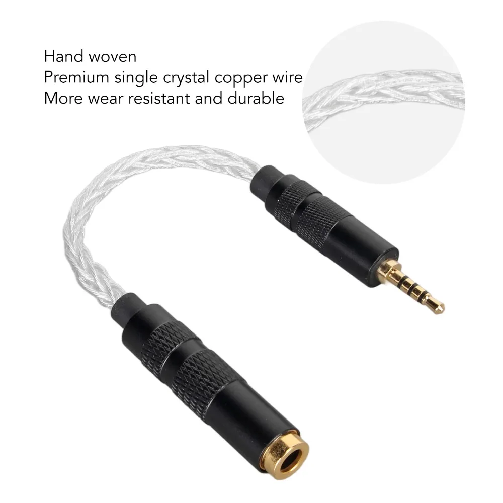 8-Strand Single Crystal Copper 4.4mm Female to 2.5mm Male Sound Cable for Sound Players with 2.5mm Balanced Ports