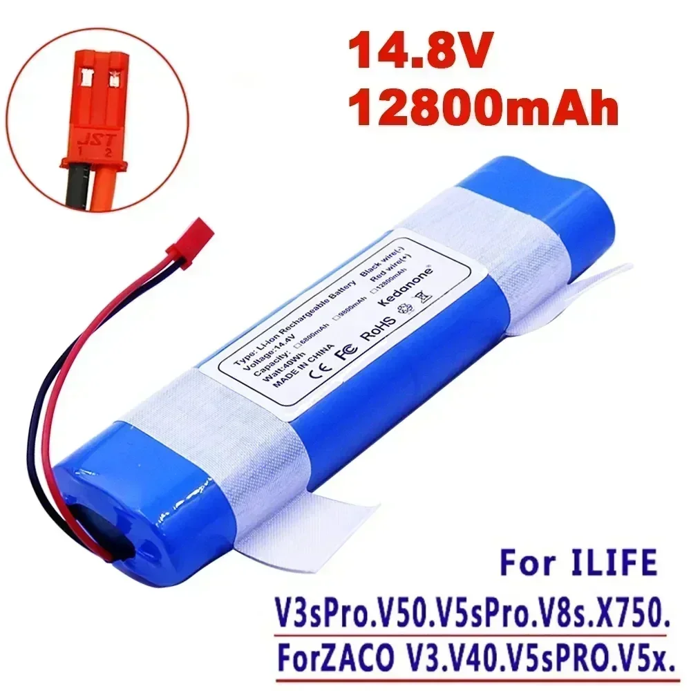 Bateria de lítio atualizada 14.8v 12800mah para ilife v5 v5s v50 v3 plus v3s pro robô aspirador de pó ilife v5s pro bateria