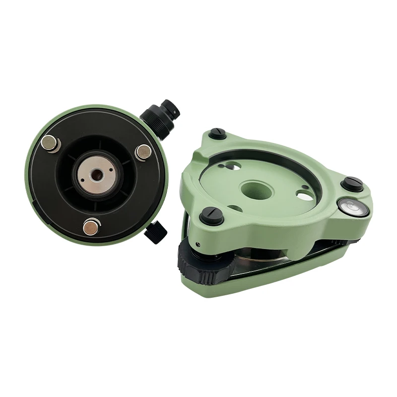 Three-jaw Tribrach And Optical Plummet Rotating Adapter Green Yellow Black For Prisms GPS 5/8