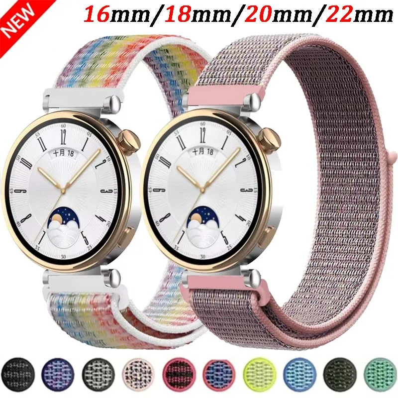 20mm 22mm Nylon Loop Strap For Huawei Watch GT4 41mm 46mm comfort bracelet Band Samsung Galaxy Watch Belt For Amazfit GTS 4 Mini