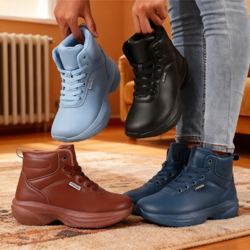 Women's Wide Toe Barefoot Snow Boots Waterproof Minimalist Comfort Sneakers Multi Functional Warm Women's Tennis Shoes 2025 New