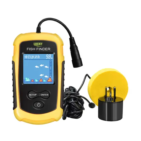 Portable Sonar Fish Finder Alarm 100M 45 Degree Coverage Transducer Lake Sea Fishing LUCKYLAKER