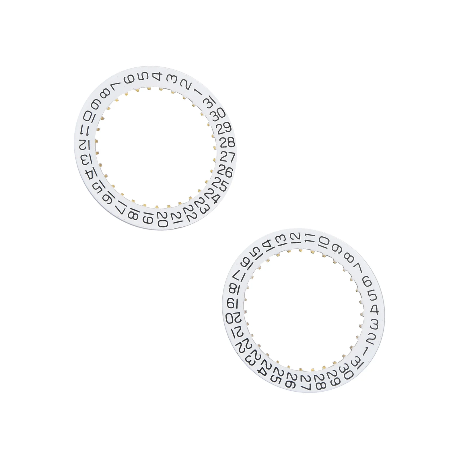 White Date Disc Wheel 2Pcs for ETA 2824 2892 2804 Movement Calendar Indicator Ring Watch Repair Accessories