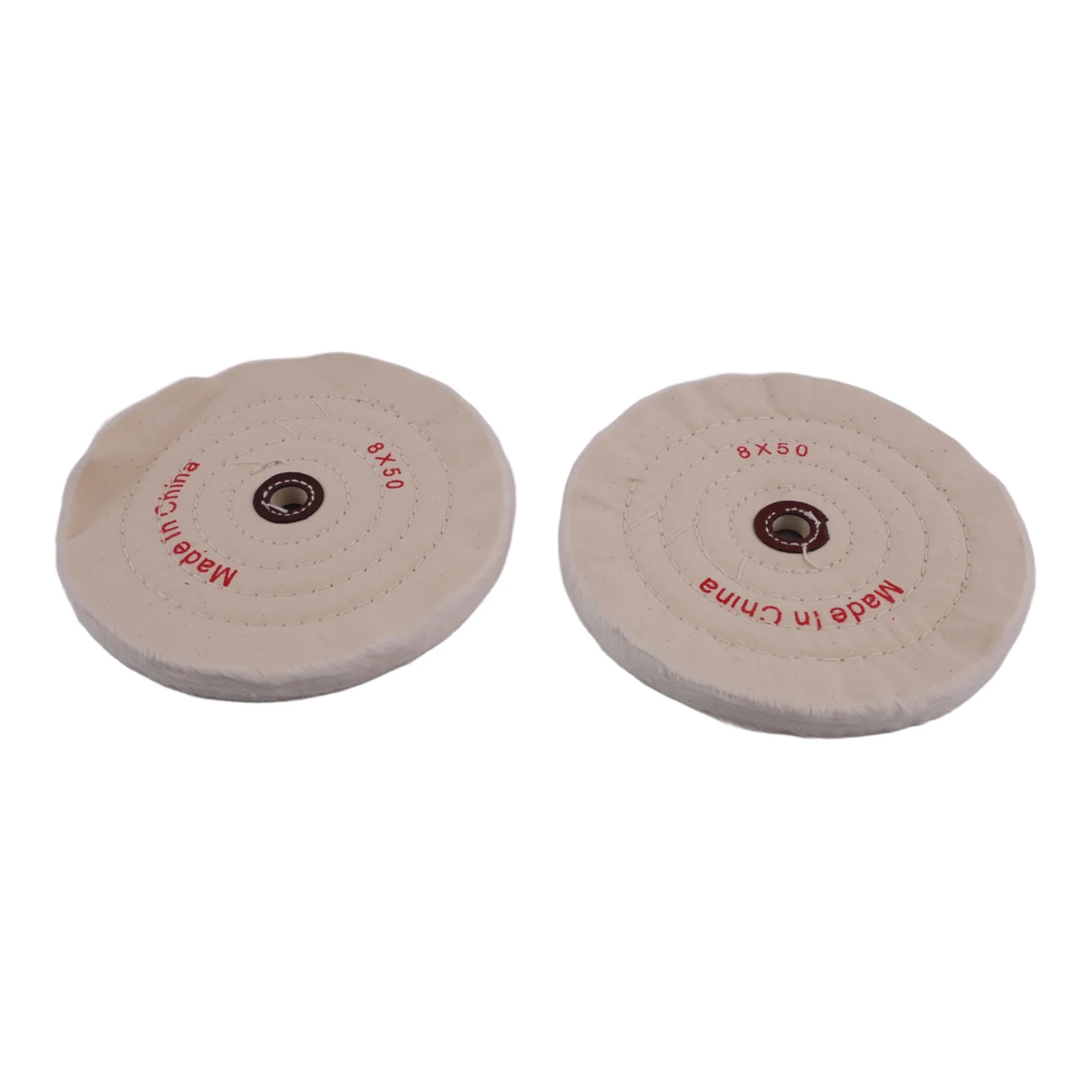 8 inch Cloth Buffing Polishing Wheel for Jewelry and Metal Grinding with Leather Lip 2 Pieces Handcraft Polisher Pad