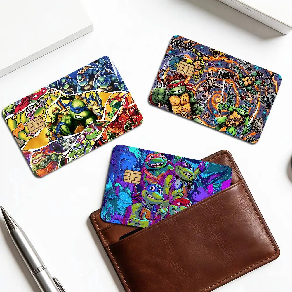 Cartoon T-Teenage Turtles Ninja Anime Cartoon Bear Skin Sticker Film Tape Case For Big Credit Debit Card Front Side