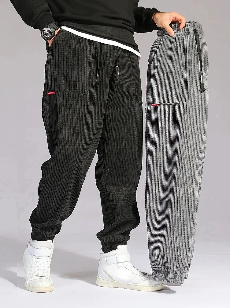 

Autumn Winter Casual Baggy Corduroy Jogger Pants Men Tech Fleece Sweatpants Man Harem Pants Male Sport Thermal Trousers