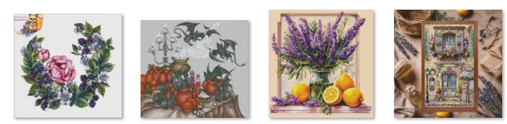 

Cross Stitch Kits Cross stitch Aida embroidery Threads for embroidery Set Summer Colors Garland 40-45 Cross Stitch Fabric