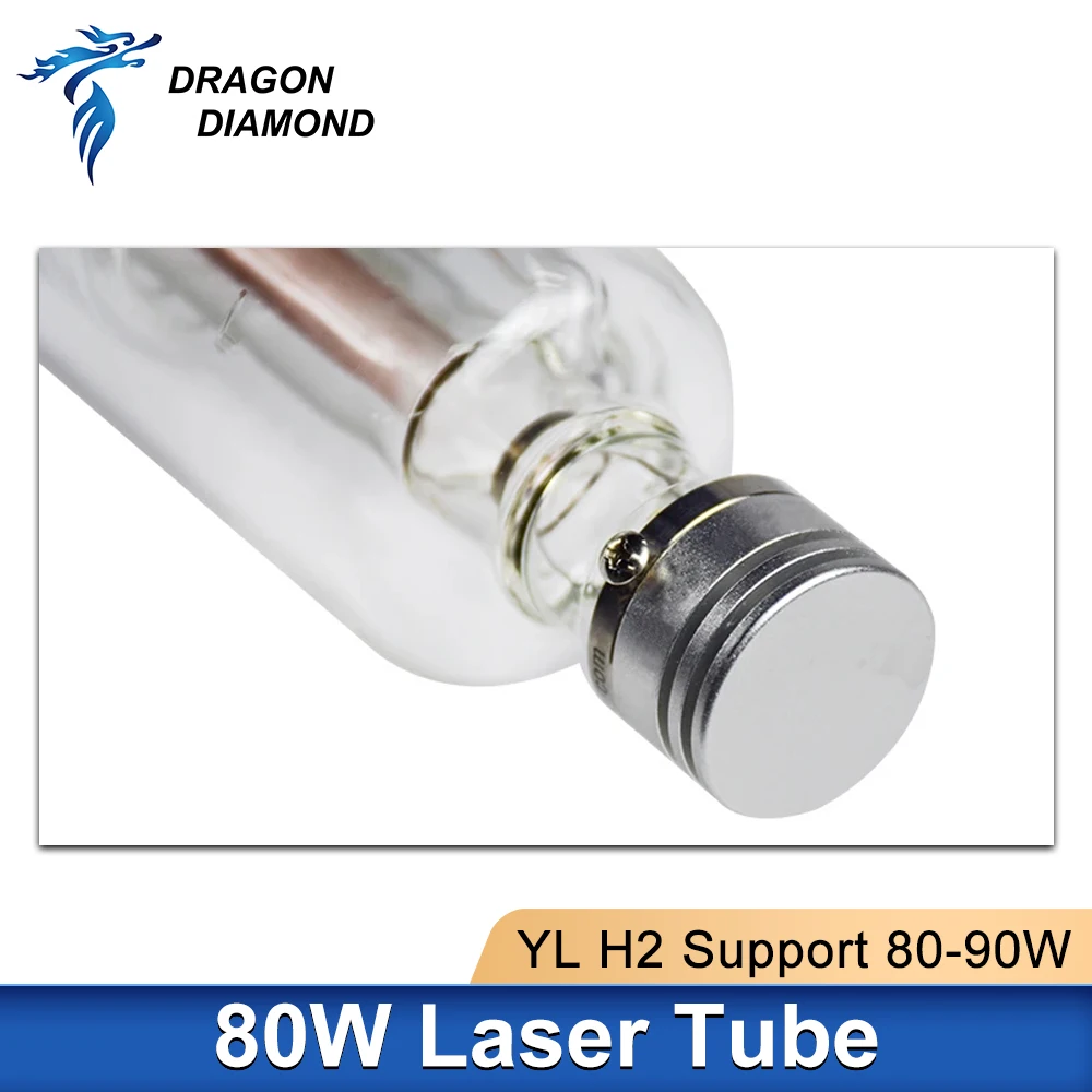 80W 90W H2 Co2 Laser Tube YONGLI H Series Dia.60mm Length 1250mm Co2 Laser Power Supply For Laser Engraver Cutting Machine