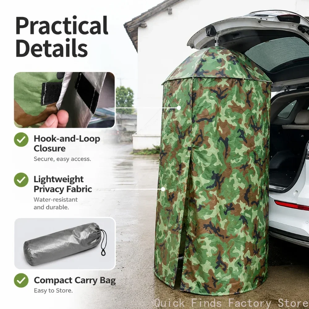 Portable Hanging Privacy Shelter Pop-Up Changing Shower Tent for Camping Car Tailgate Outdoor Toilet 77/90cm