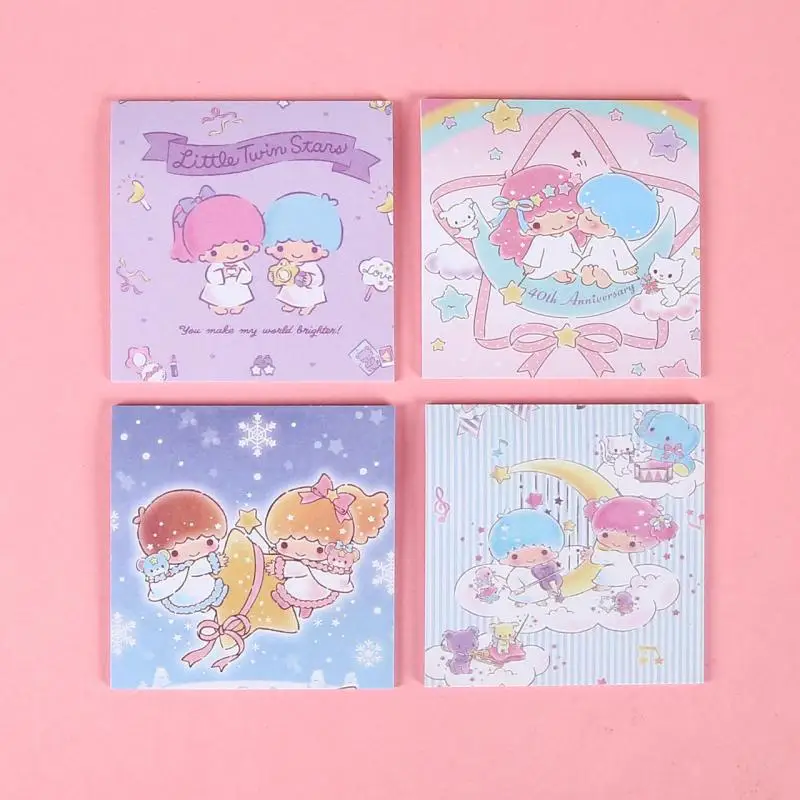 20 Sheets/pcs Kawaii Kuromi Sticky Notes Cartoon Little Twin Star Memo Pad Office Leave Message Notepad Girls Stationery Gift