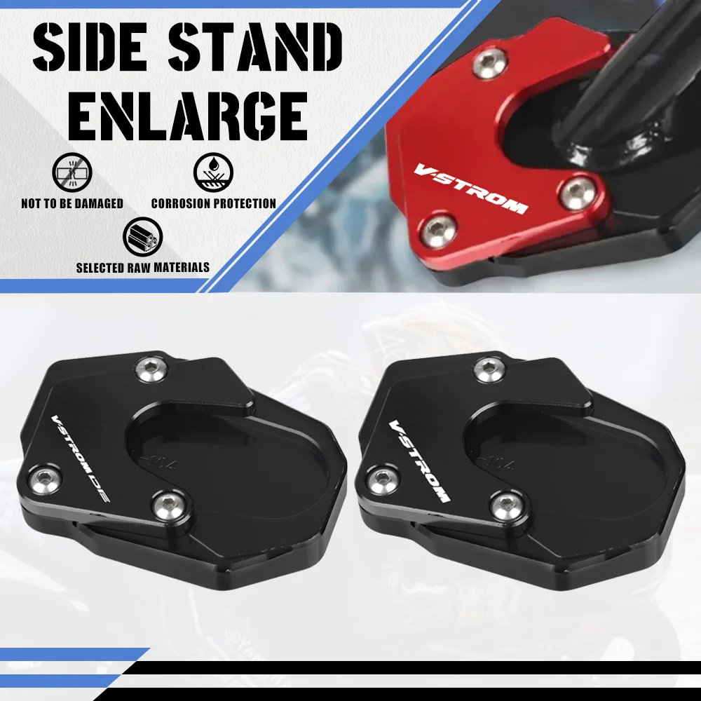 

2025 2024 2023 Side Stand Enlarger Pad Kickstand Extension Plate For SUZUKI V-STROM 800 1050 1000 GSX-S1000 Burgman 400 GSX-8S