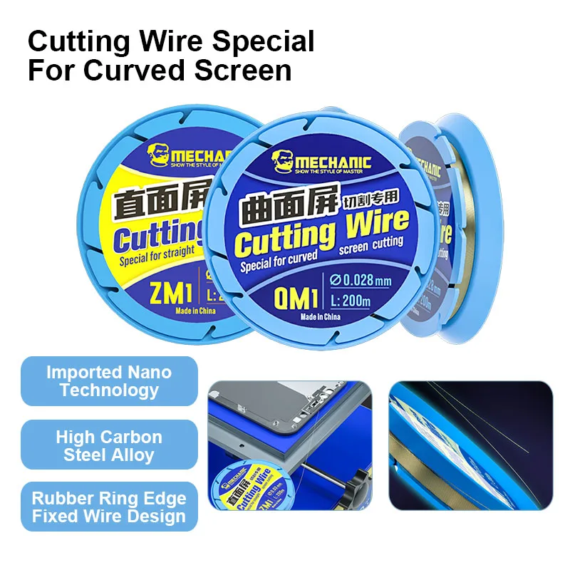 MECHANIC QM1 ZM1 Cutting Wire with Anti-stuck Wire Design Strong Tensile Strength Phone Straight/Curved Screen Separating Line