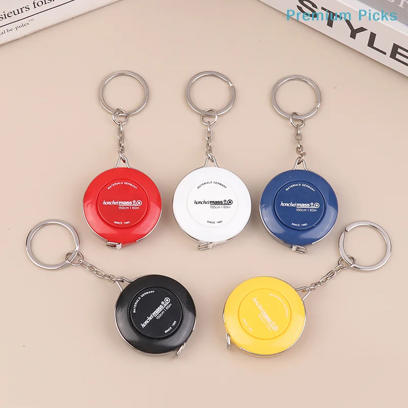 150/60Inch Keychain Tape Measure Portable Retractable Mini ABS Plastic Measure Ruler Centimeter Inch Roll Tape Measuring Tool