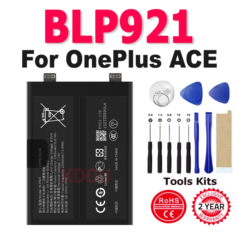 

Brand-New BLP921 Replacement Battery For OPPO ONEPLUS ACE / 1+ACE Repair Part Capacity Phone Batteries + Free Tools
