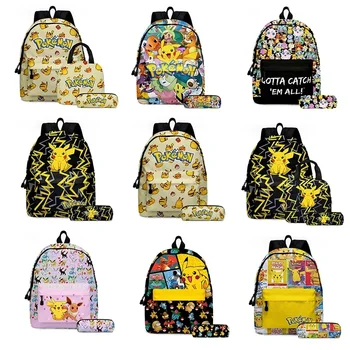 MINISO 피카츄 포켓몬 피카츄 배낭 학생 학교 가방 필통, 어린이 선물 만화 학교 가방, 2 개 3 개 세트 Best5 MINISO 피카츄 포켓몬 피카츄 배낭 학생 학교 가방 필통, 어린이 선물 만화 학교 가방, 2 개 3 개 세트 Best5