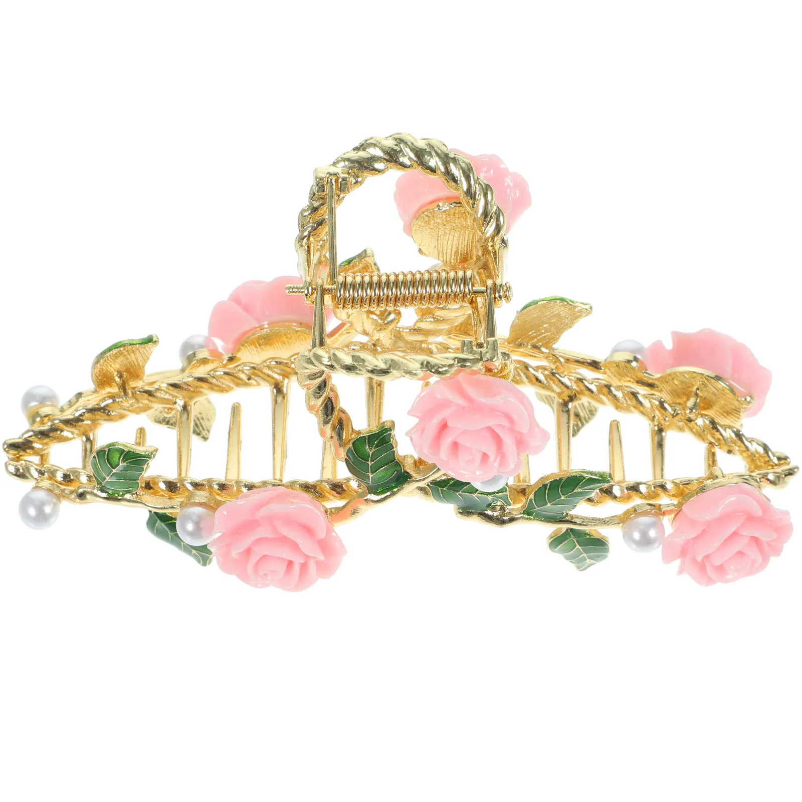 

Заколка-краб для волос с дизайном розы, большой размер, из сплава, для женщин, надежно фиксирует длинные, густые или тонкие волосы, для повседневного использования, для выпускного вечера