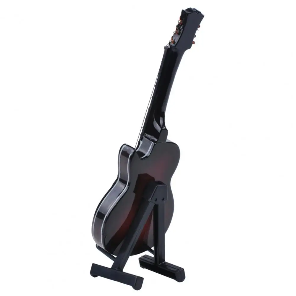 

Ornamental Guitar with Display Stand Mini Guitar Toy Set with Storage Bag Stand Desktop Decoration for Home or Office Playable