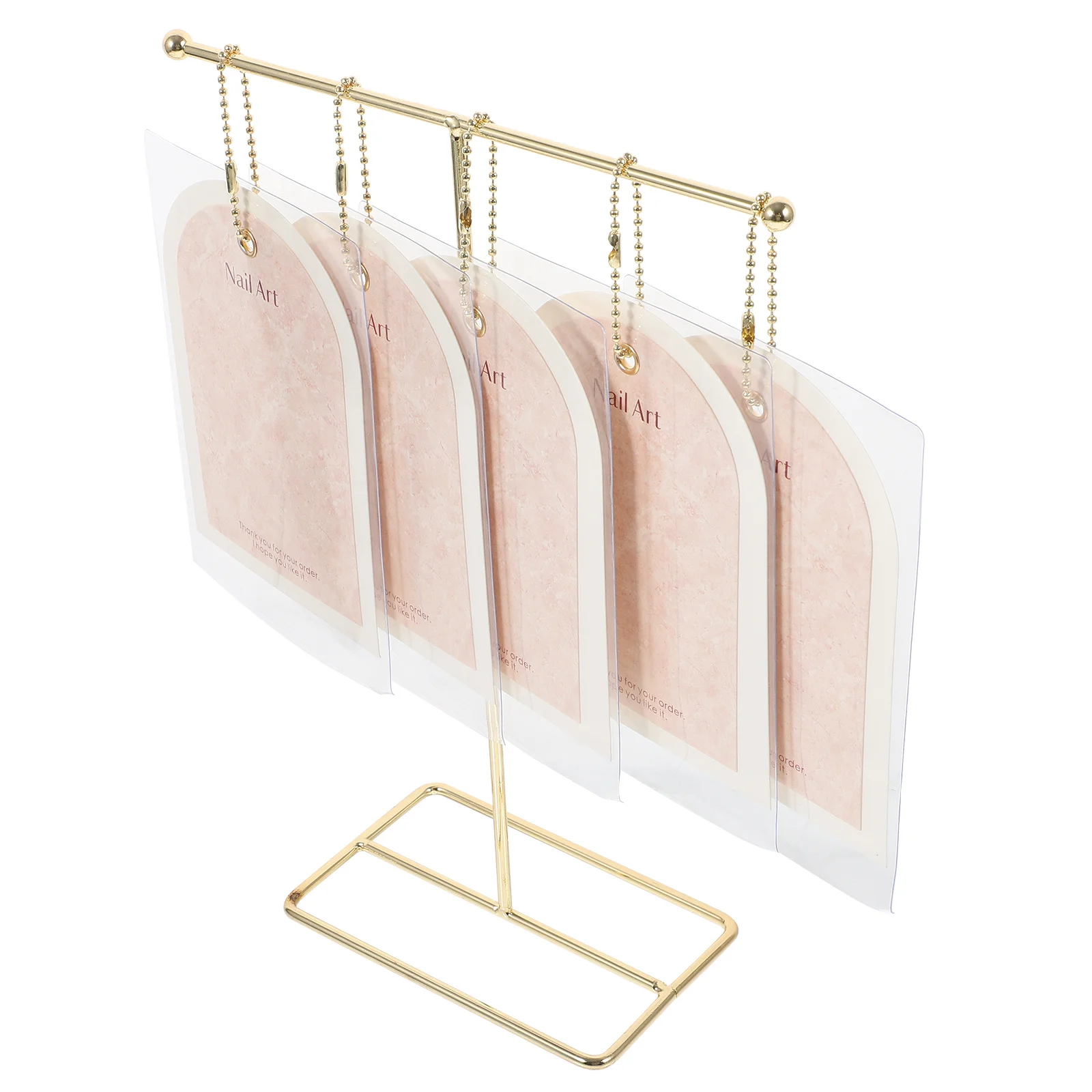 1 Satz 1 Satz Grafikkarte für gefälschte Nägel Vintage T-förmiger Goldständer Maniküre Werkzeug Nail Art Display Halter Salon Versorgung Organizer