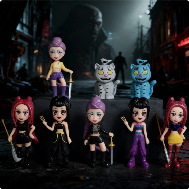 6 pcs/8 pcs/12 pcs Anime KPOP Demon Hunters Pluche Heks Jacht Serie Model Beeldjes kinderen speelgoed Beeldjes Geschenken Kerstcadeaus