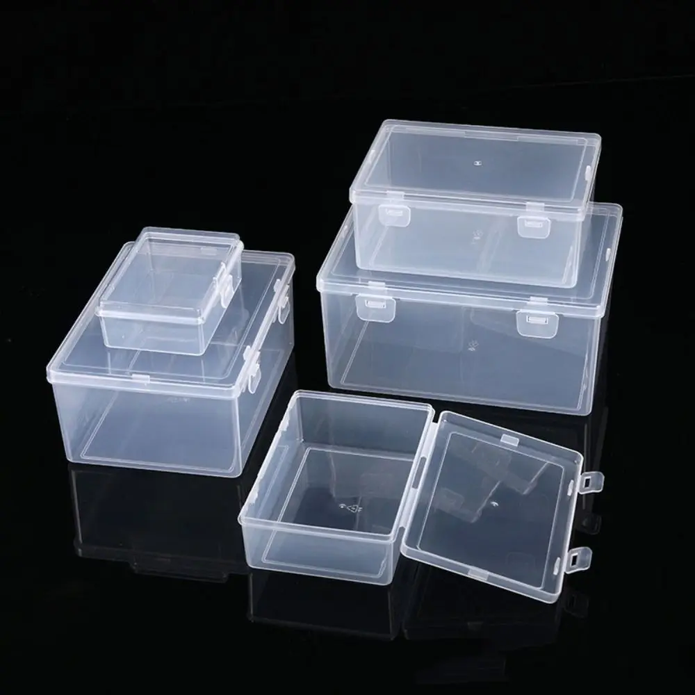 Square Plastic Transparent Tool Storage Box Jewelry Beads Container Power Tools Box Small Items Sundries Organizer Case