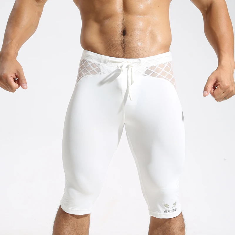 Short masculino de compressão para corrida, bermuda masculina para treino de secagem rápida, calça justa para ginástica