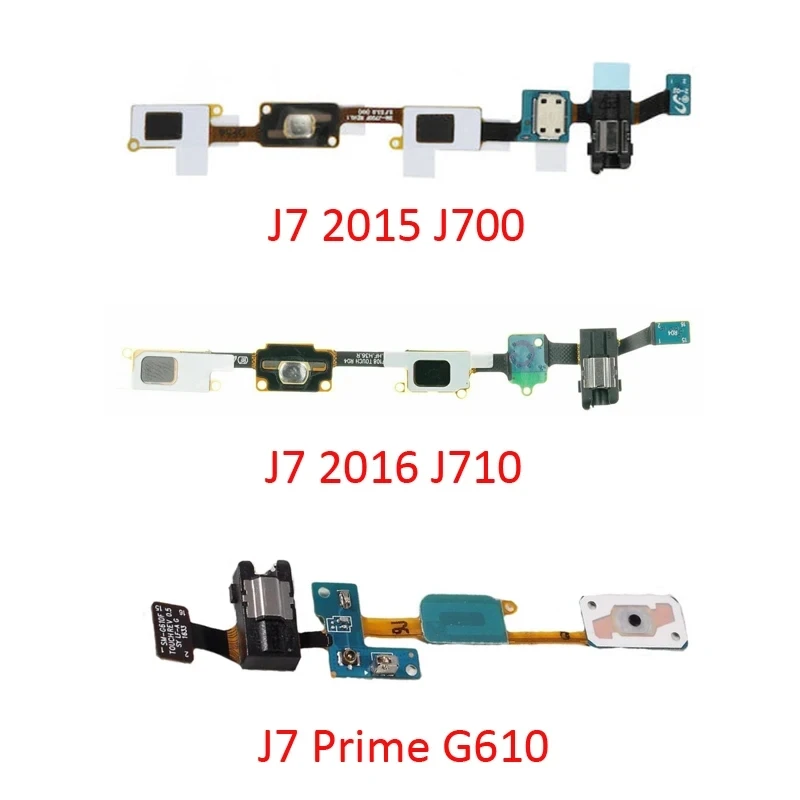 Gniazdo słuchawkowe z przyciskami Home do Samsung J5 J5 J7 Prime Metal 2015 2016 J500 J700 J510 J710 G570 G610 telefon nowe Menu Flex Cable części