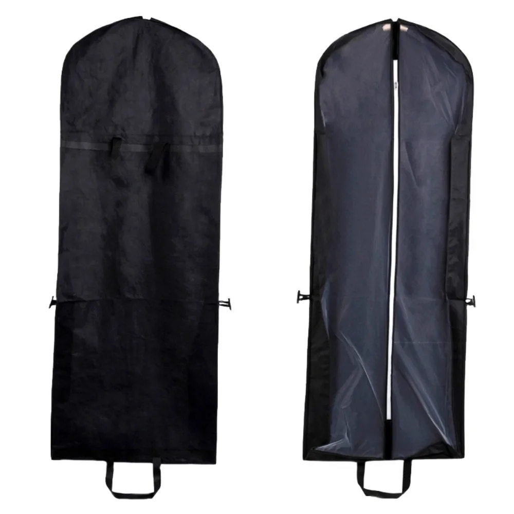 180cm Wedding Dress Cover Zipper Hanging Design Formal Dress Dust Cover Breathable Transparent Foldable Clothes Storage Bag
