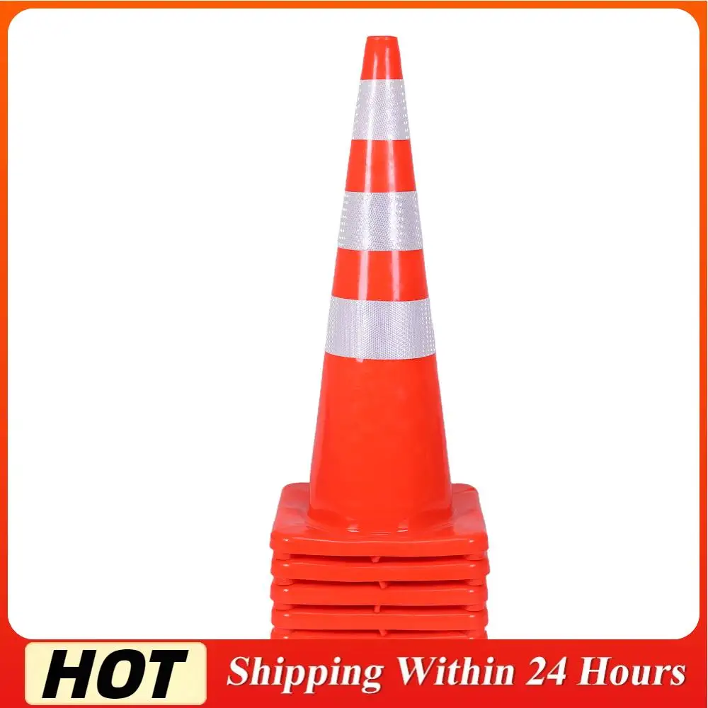 

35 Inch 6 Pack Traffic Safety Cones with Reflective Collars Parking Cones PVC for Traffic Control Driveways and Parking Lots