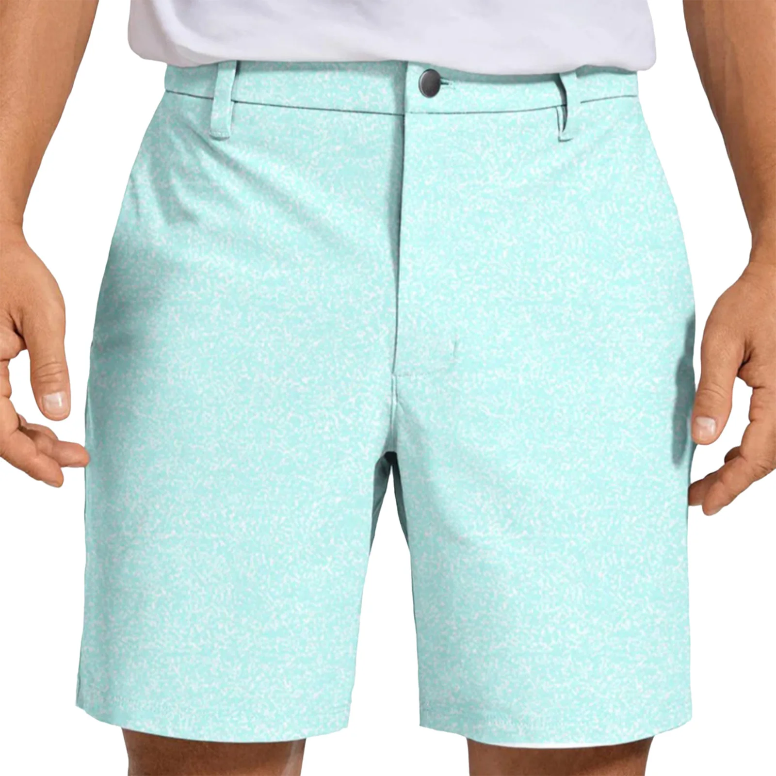 #S-6XL Men Quick-Drying Golf Shorts Zipper-Fly Stylish Printed Shorts for Business Travel Casual Daily Life