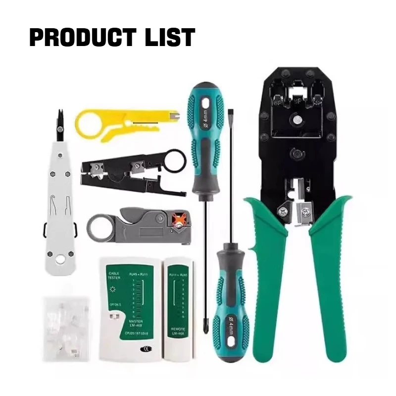 Upgrade 11-in-1 Computer Network Tool Set - Professional Cable Tester with Crimping Pliers for RJ45 RJ12 Ethernet Cables Repair image 6