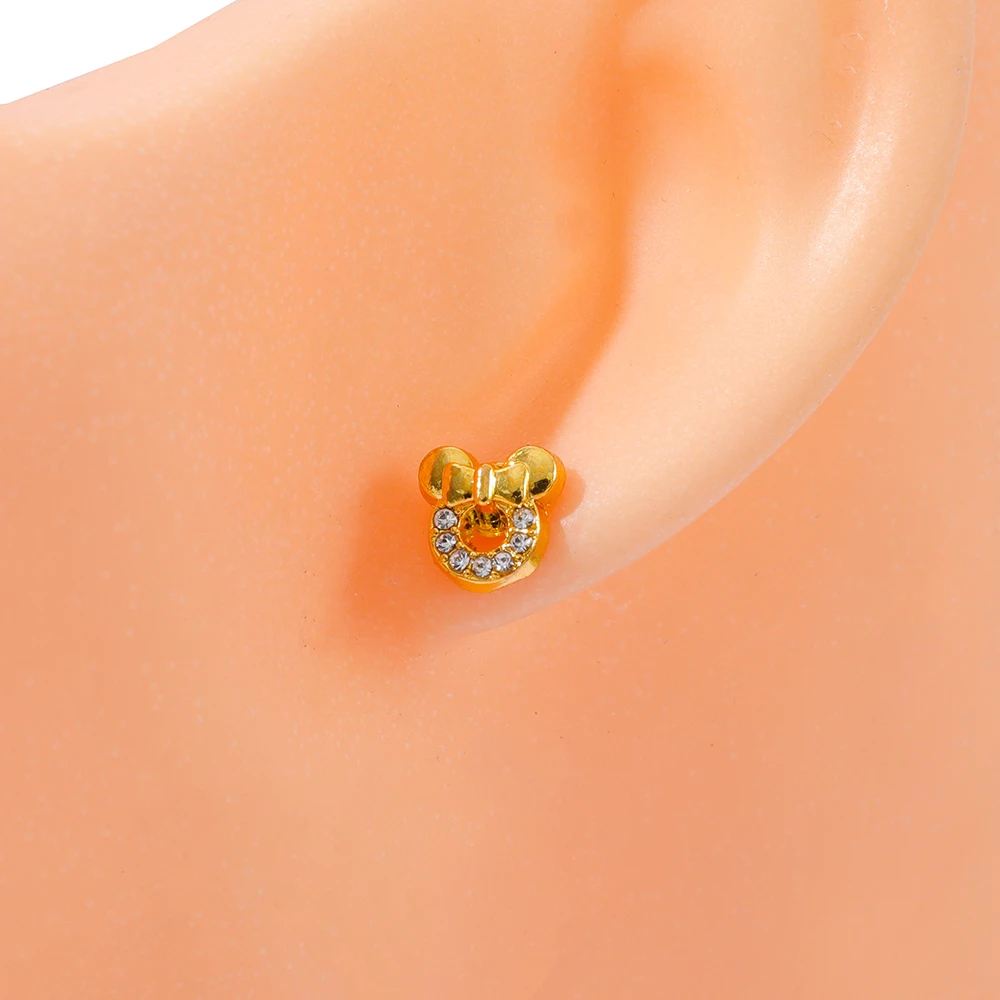 1 Pasang Anting Mickey Minnie Mouse Disney Anting Mickey Ikatan Simpul Kawaii untuk Hadiah Mainan Pesta Anak Perempuan