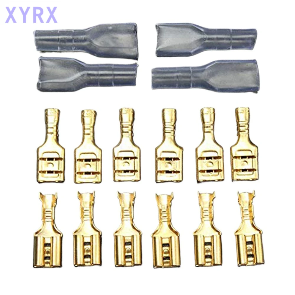 200pcs 2.8/4.8/6.3mm Quick Splice Male and Female Wire Spade Crimp Terminal Wire Connector Assortment Kit with Insulating Sleeve