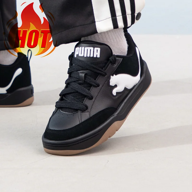 

PUMA Unisex Black Platform Bread Skate Shoes All Season Leather Casual Sneakers 395022-01