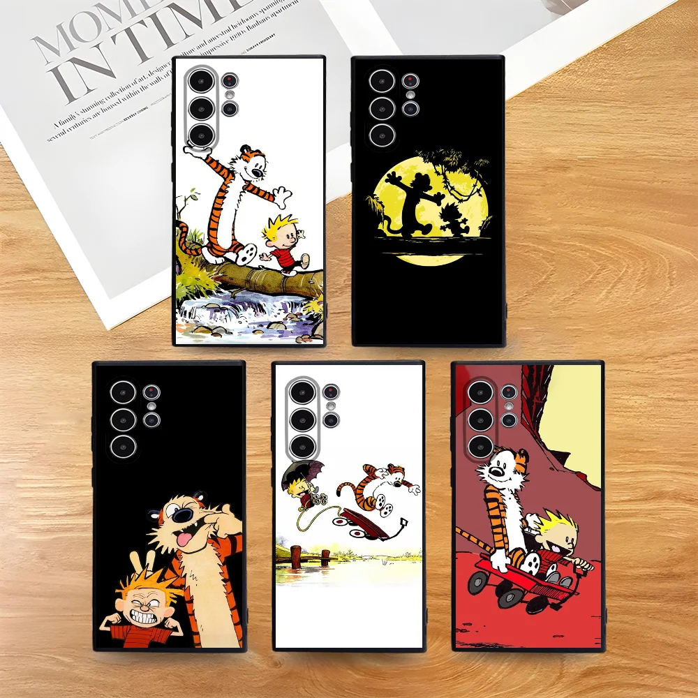 

C-Calvin And H-Hobbes Phone Case For Samsung Galaxy S25 S24 S22 S23 Ultra S21 S20 Plus 5G Frosted Non-Slip Full Cover Case