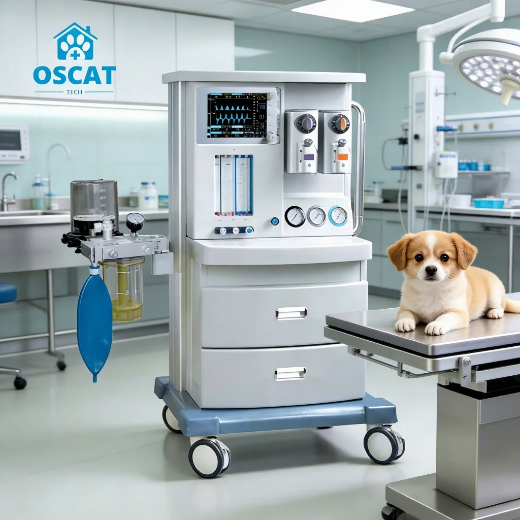 OSCAT Pet Medical Equipment Anesthesia Machine With Patient Monitor Safe Veterinary Equipment For EU Veterinary Clinic