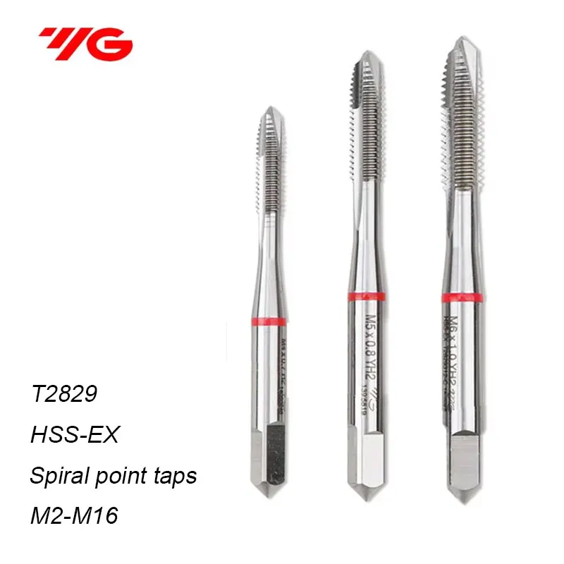 

T2829 Спиральные точечные метчики Корея YG-1 HSS-EX M2 M2.5 M3 M4 M5 M6 M8 M10 M12 Машинный метчик для обработки металла