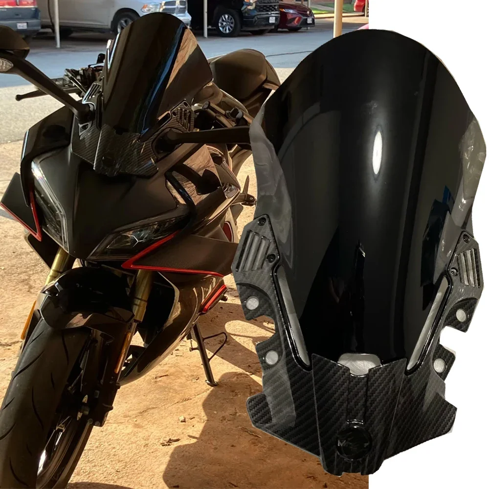 For CFMOTO 450 SR 2022 2023 2024 450SR Windscreen Motorbike Windshield Racing Screen Double Bubble Wind Deflector Fairing Carbon