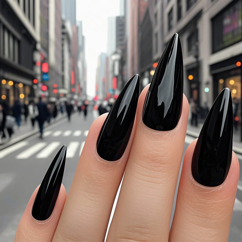 Artificial Press On Nails Red False Nails With Glue Reusable Adhesive Fake Nails Long Stiletto Finger Tips Manicure Tool