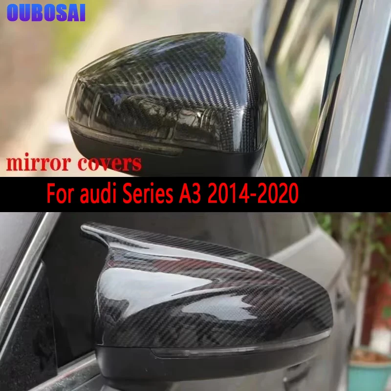 

For audi Series A3 2014-2020 Upgrade Shells Rearview Cap Real Carbon fiber rear view mirror case cover Body Kit