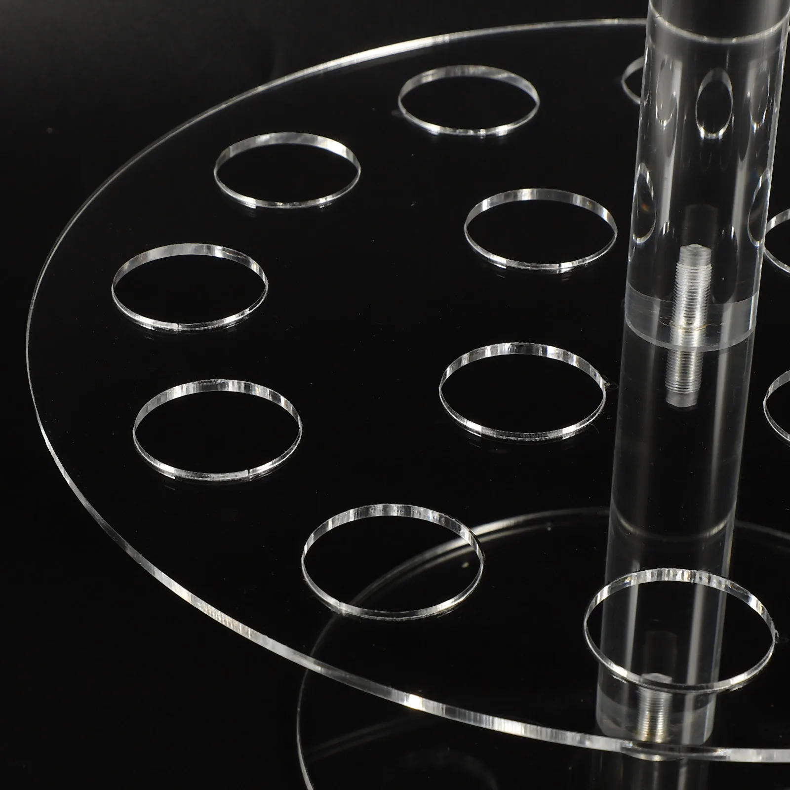 2-Tier الاكريليك كريم الآيس كريم مخروط تقف مخروط حامل حامل ل السوشي رولز الحلوى رف شاشة كعكة متجر المطبخ بار أداة