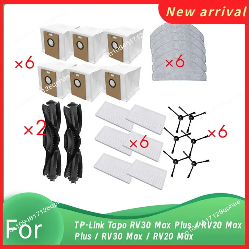 RV20 Max Plus / TP-Link Tapo RV30 Max Plus / RV30 Max / RV20 Max 로봇 진공청소기 메인 사이드 브러시, 물걸레, 필터, 먼지 봉투용 N89R