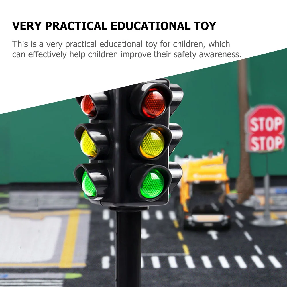 10 Pcs Traffic Light Toy Model Safe Vivid Colors Switchable Light Realistic Design Educational Toy Mini Signal