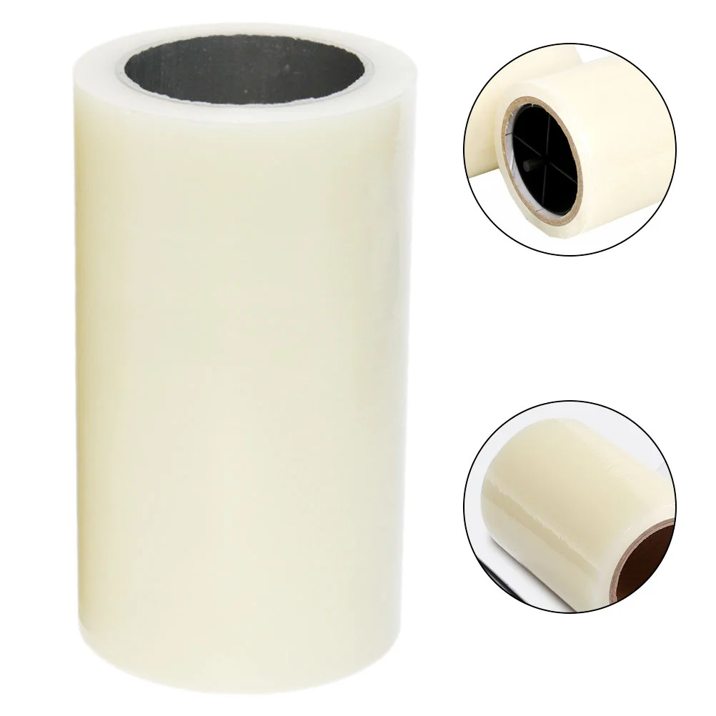 1 rotolo di pellicola plastica trasparente monouso adesiva forte per dispenser automatico di copriscarpe per la casa (larghezza 15 cm)