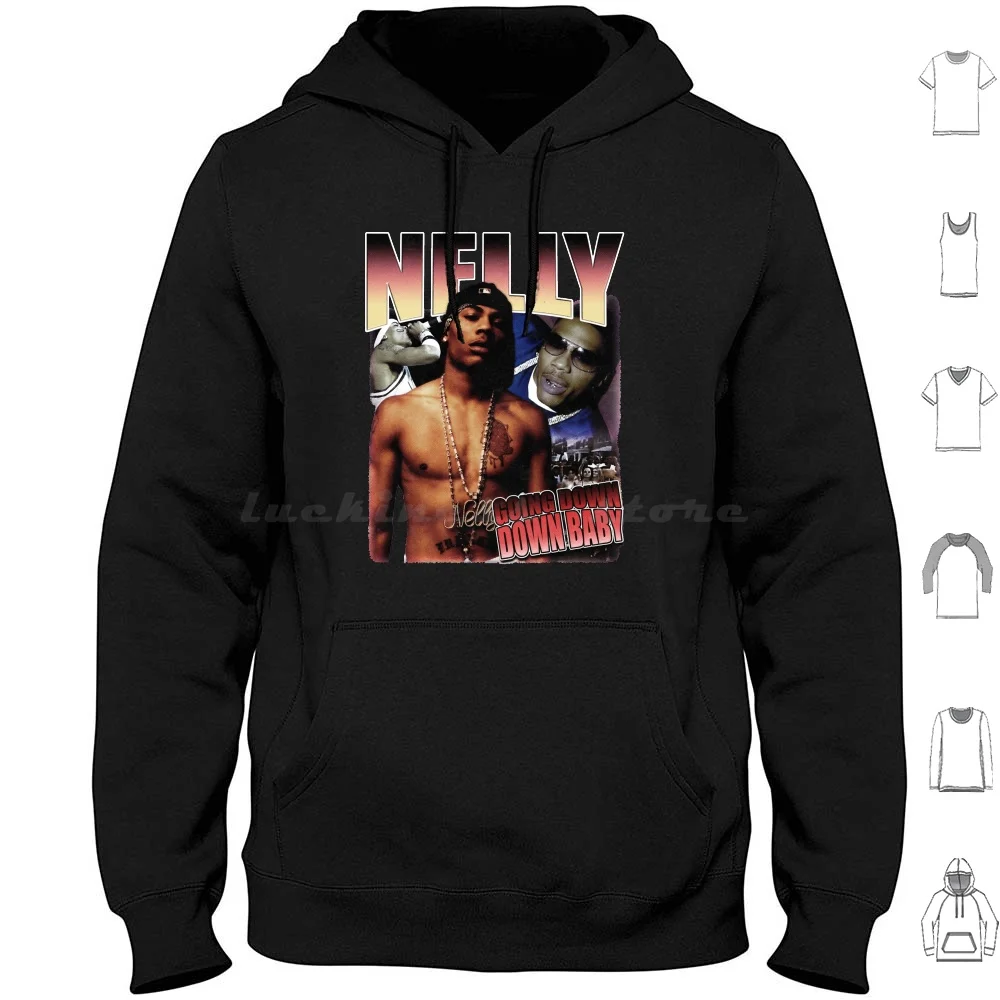 

90s Vintage Hip Hop Nelly Going Down Down Baby Hoodies Long Sleeve Snoop Dog 2pac Retro Vintage Nineties 90s Aesthetic