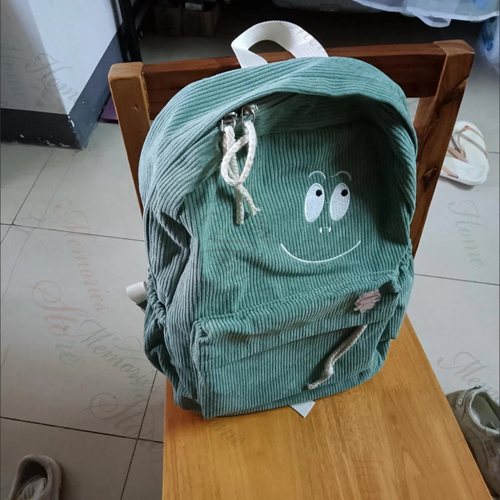 Mochila de pana personalizada para estudiantes de secundaria, nombre personalizado, escuela secundaria, niños, niñas, Campus Simple