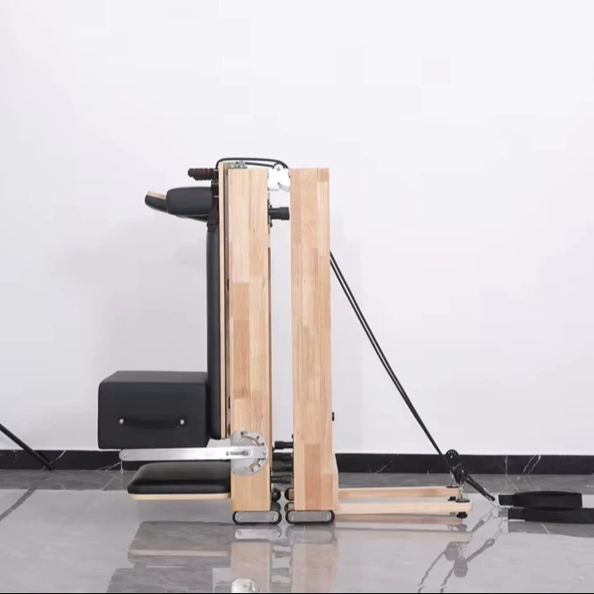 

Oak Material Foldable Pilates Core Bed Saves Space Suitable for Both Family and Professional Fitness Use