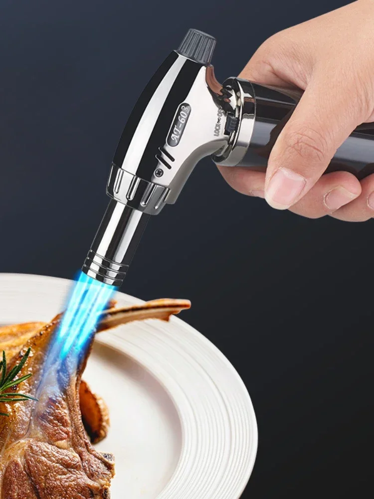 Briquet à flamme à Jet de puissance de feu, briquet à gaz Butane à trois feux, barbecue en plein air, cuisine, torche de soudage, pistolet à flamme, outil de cigarette